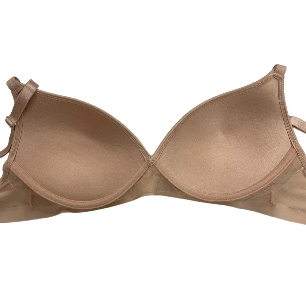 2 STRM LINE Nude + Mint‎ Green Underwire Free Padded Seamless Wireless Bra 36B